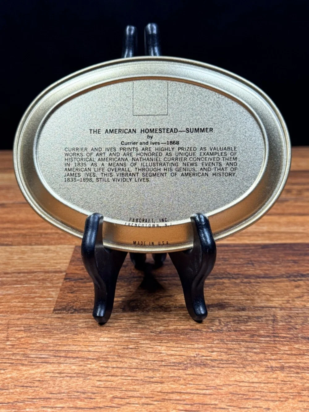 CURRIER AND IVES-1868 “The American Homestead” Metal Tray Set (Set of 4)
